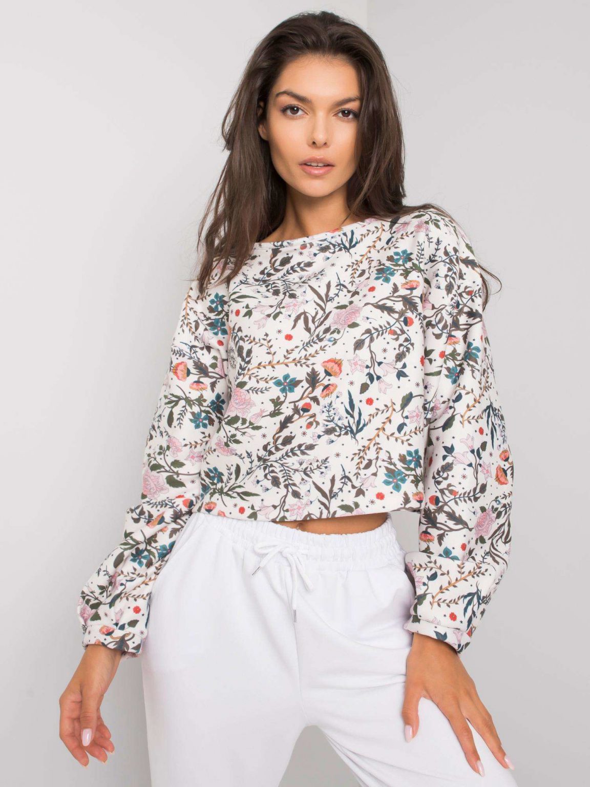 Ecru bluza bez kaptura Chanise