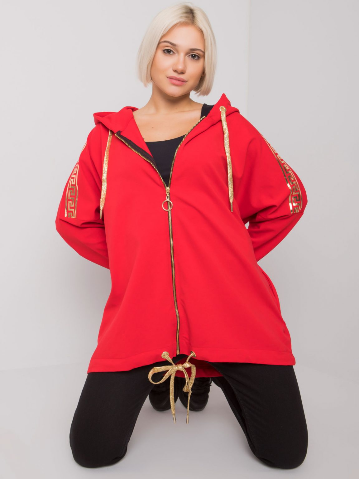 Czerwona bluza na suwak Athens