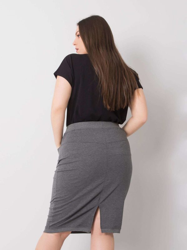 Ciemnoszara melanżowa spódnica plus size Thandie
