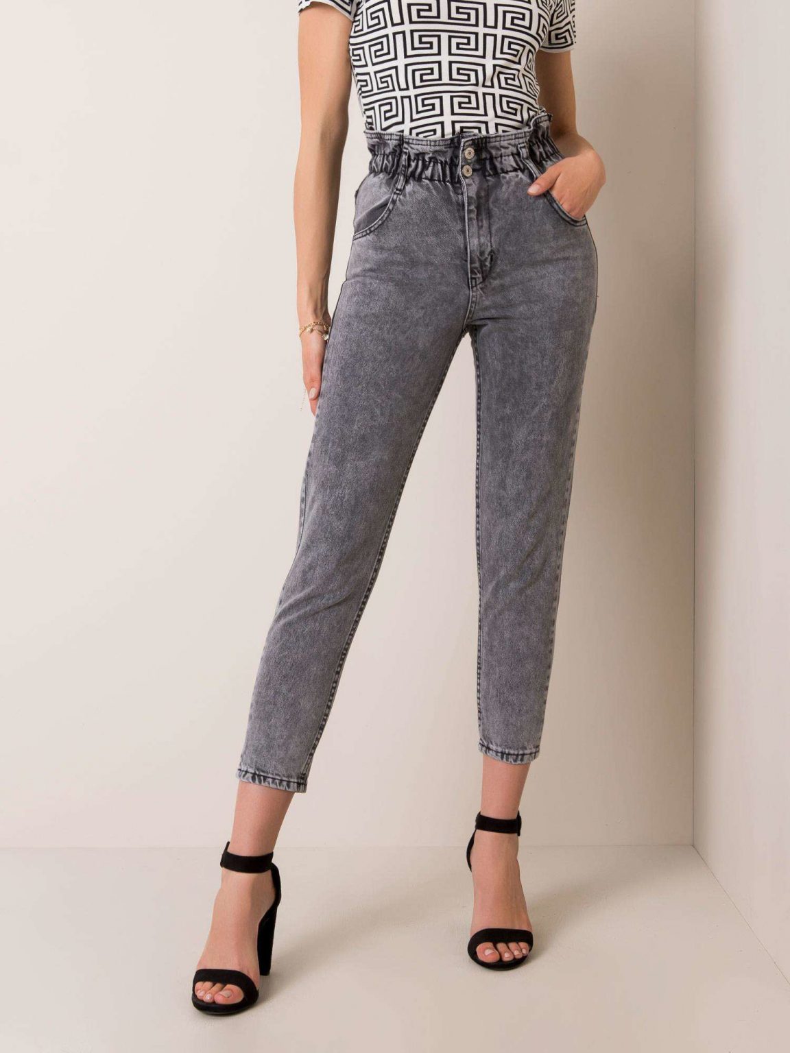 Ciemnoszare jeansy Amelie RUE PARIS