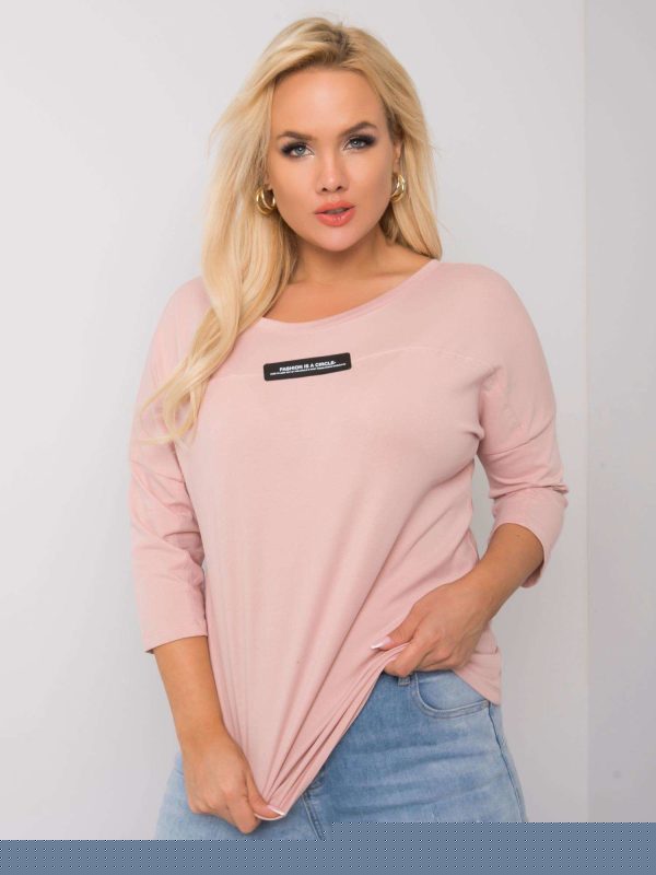 Brudnoróżowa bluzka plus size bawełniana Lucy