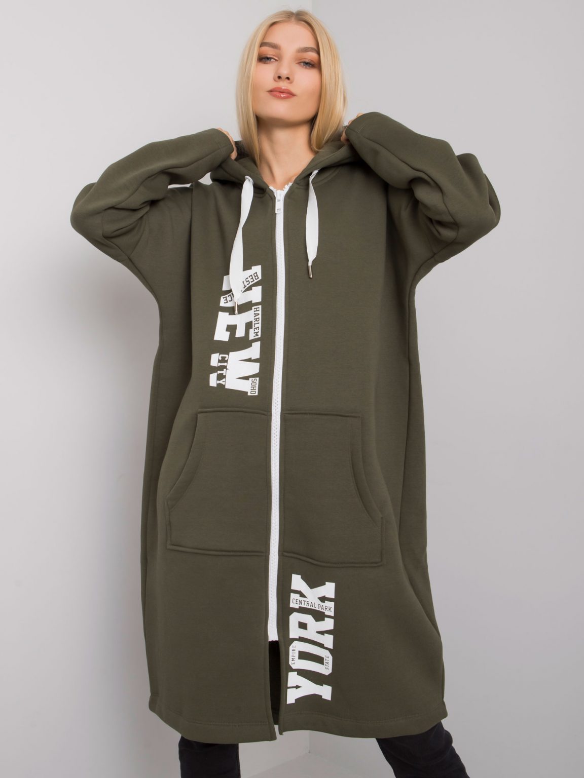 Khaki bluza z kieszeniami Stefanie