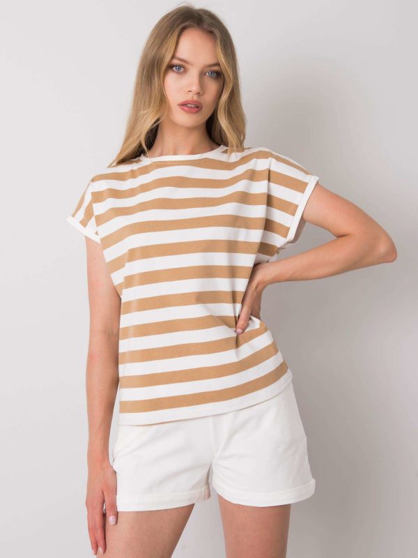 Ecru-camelowy komplet casualowy Elsa RUE PARIS