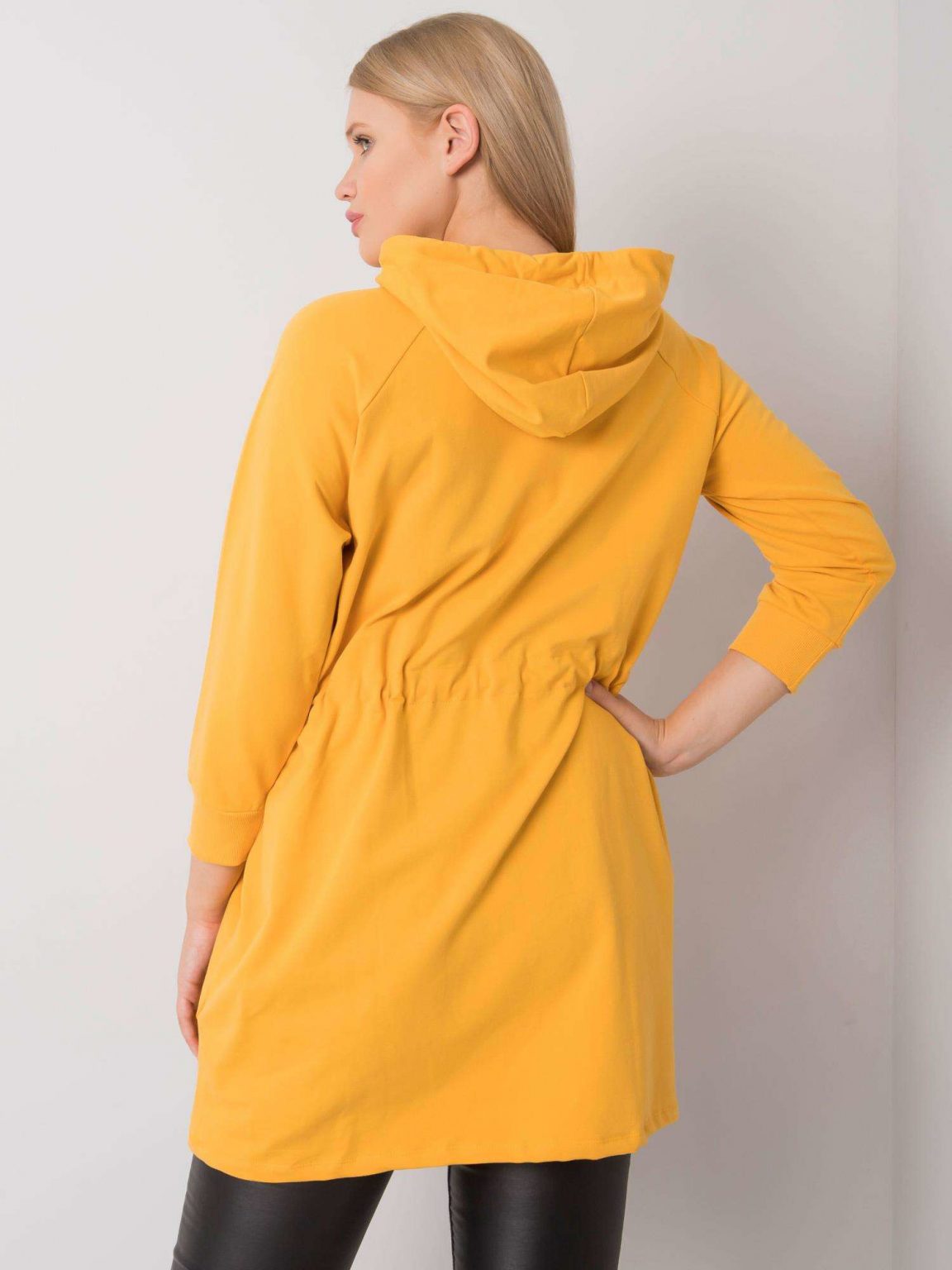 Żółta bluza plus size z kapturem Norina