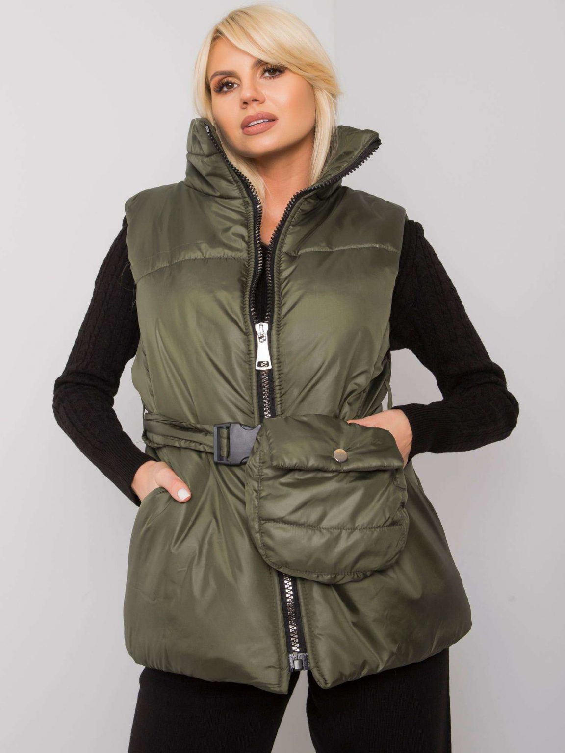 Khaki kamizelka puchowa Effie