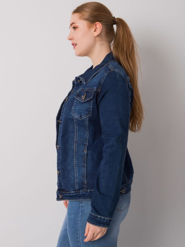 Niebieska kurtka jeansowa plus size Elida