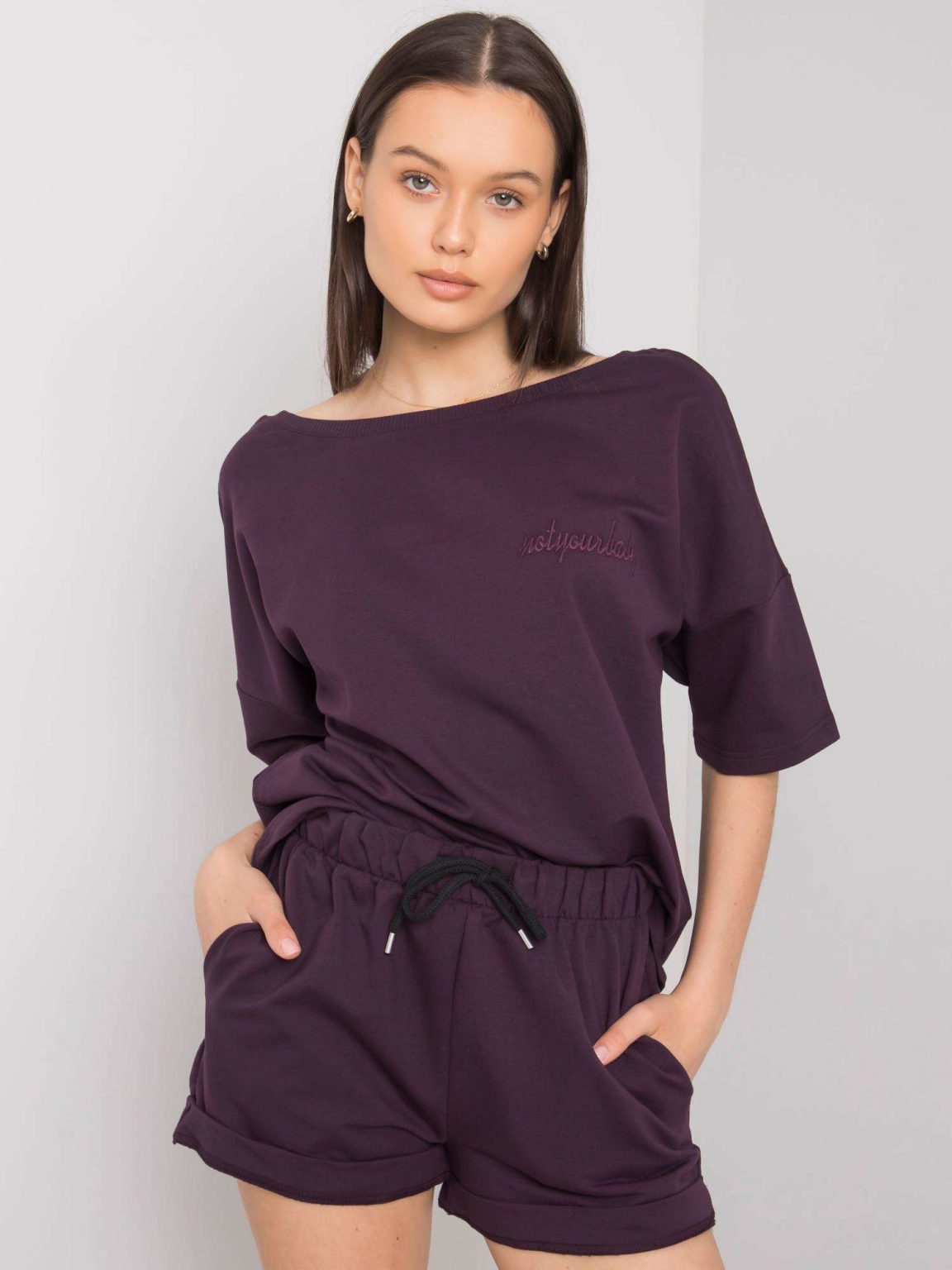 Ciemnofioletowy komplet damski Quanesia