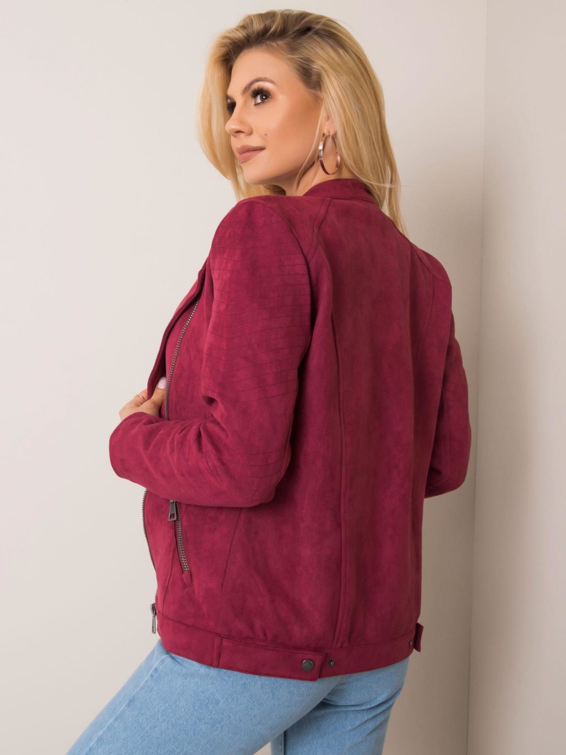 Ciemnoczerwona kurtka z ekozamszu Hannah STITCH & SOUL
