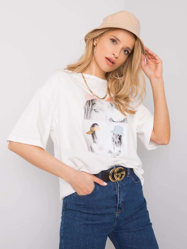 Biały t-shirt oversize Elisabete