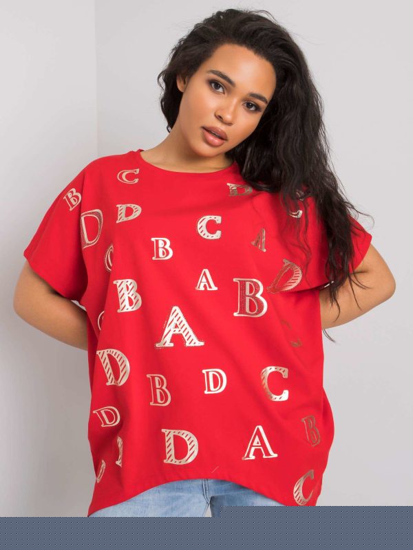 Czerwona bluzka plus size Sabina