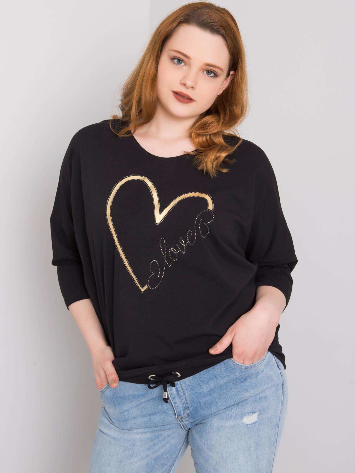 Czarna bluzka plus size Adah