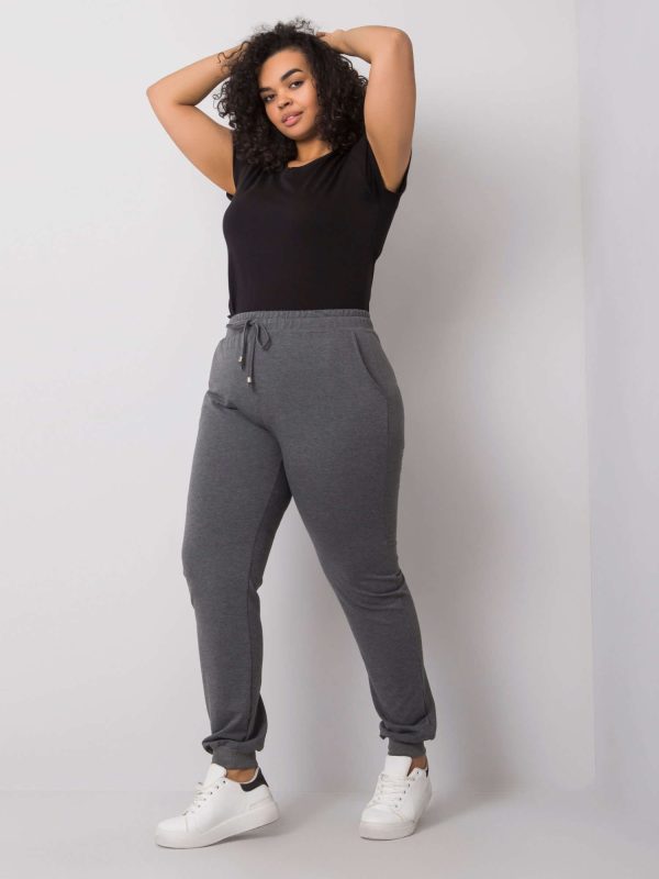 Ciemnoszare melanżowe spodnie dresowe plus size Beatriz