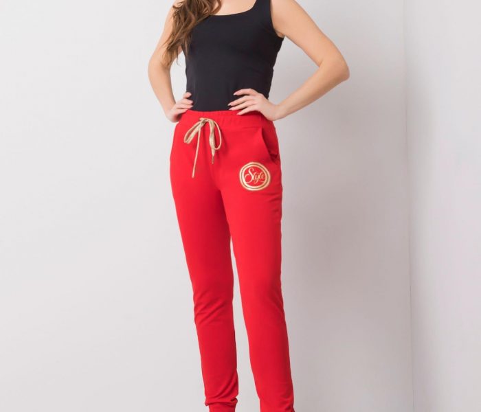 Hurtownia Czerwone spodnie dresowe Stylish