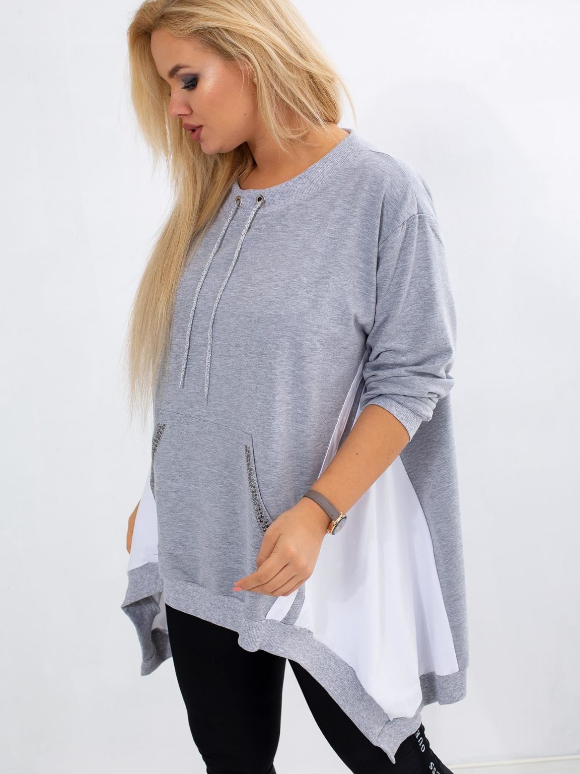 Szara bluza plus size Later