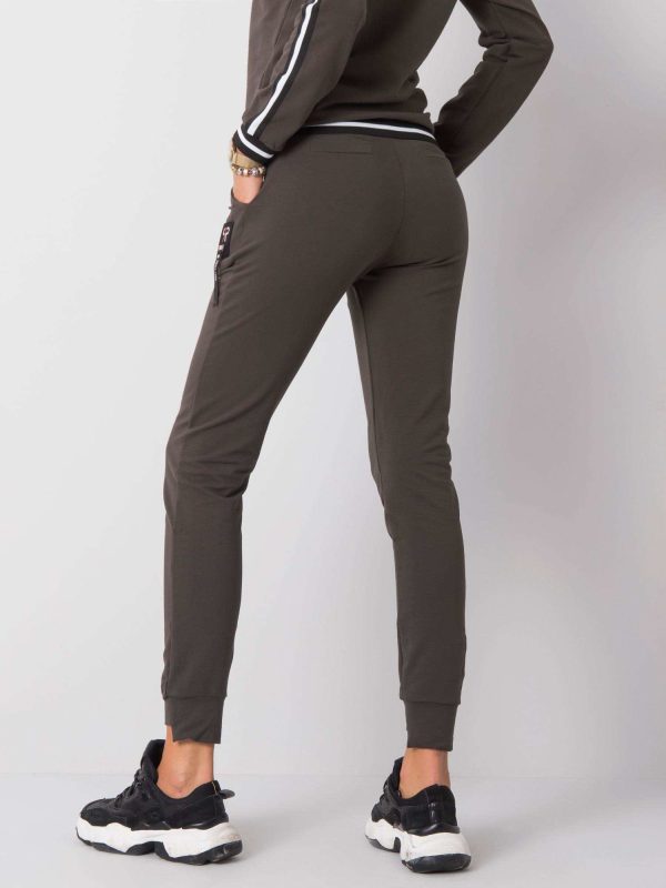 Ciemne khaki spodnie dresowe Gabby