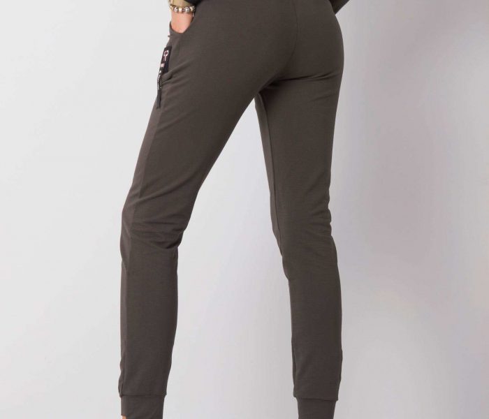Hurtownia Ciemne khaki spodnie dresowe Gabby