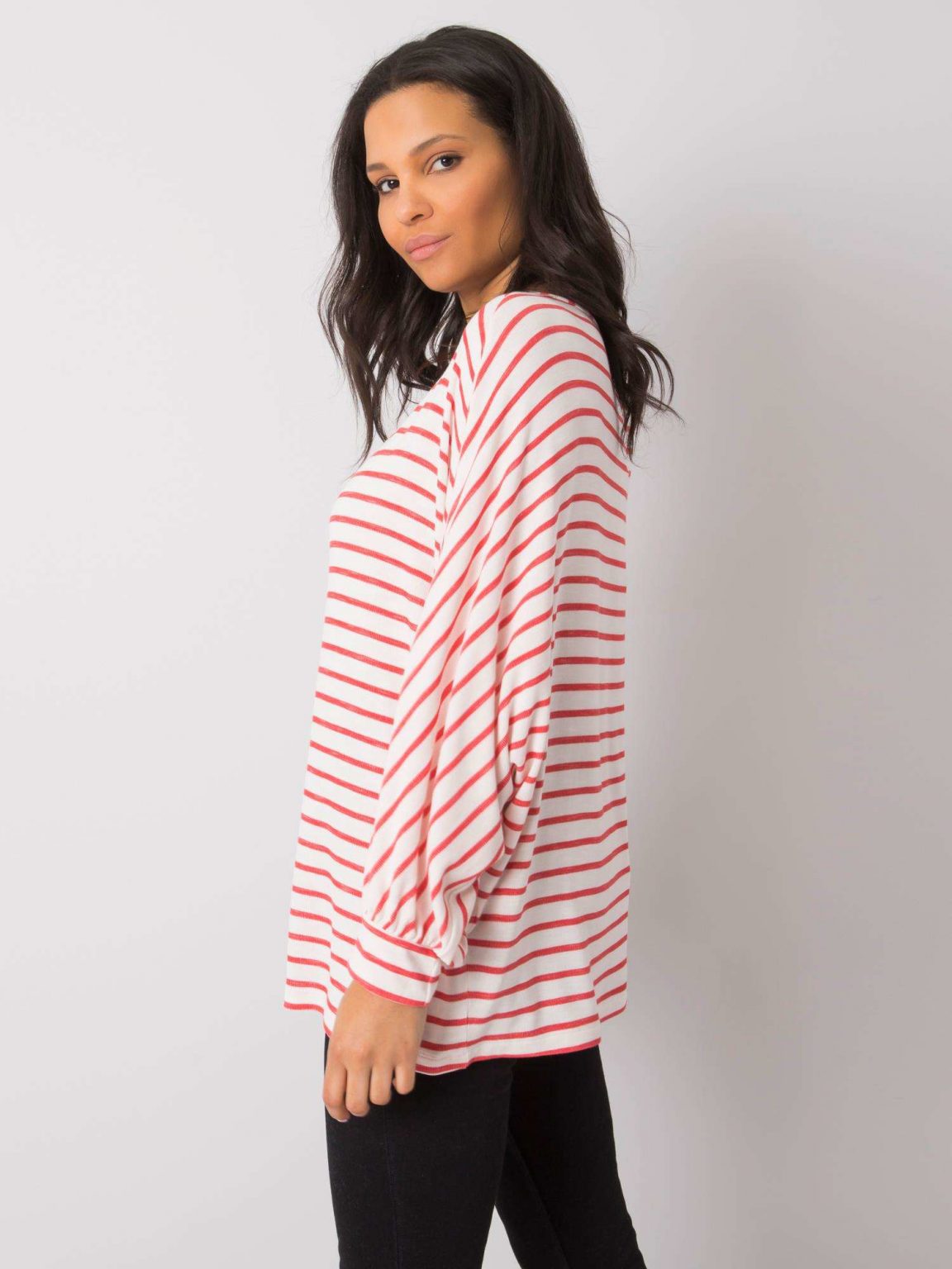 Biało-czerwona bluzka plus size Charmaine RUE PARIS