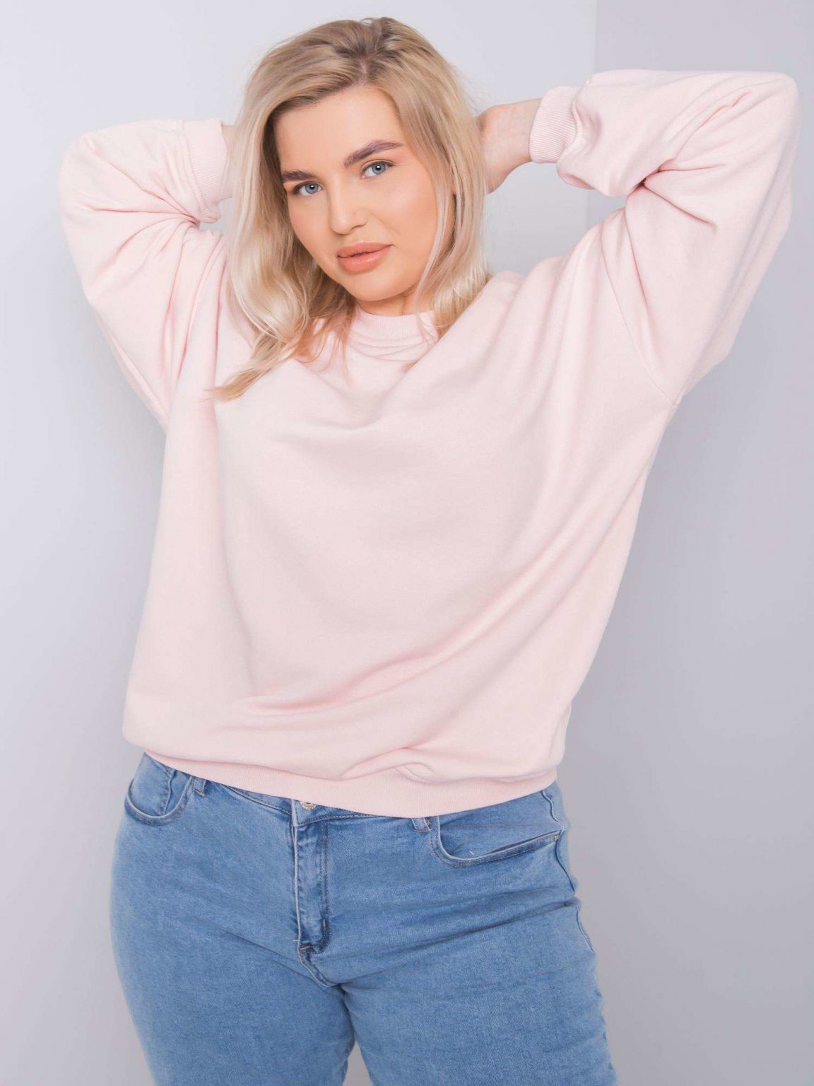 Jasnoróżowa bluza plus size Mischa