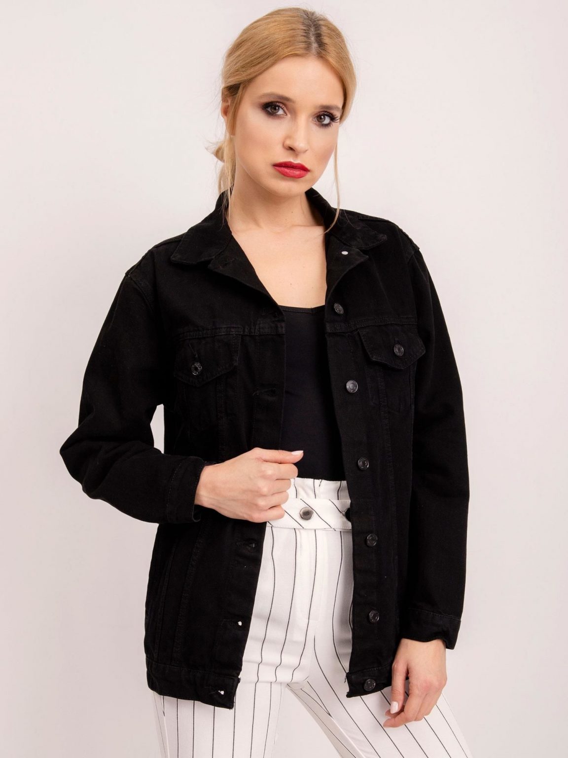 BSL Czarna kurtka z denimu