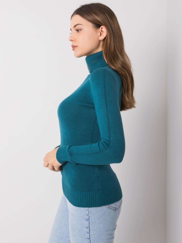 Morski sweter z golfem Polly