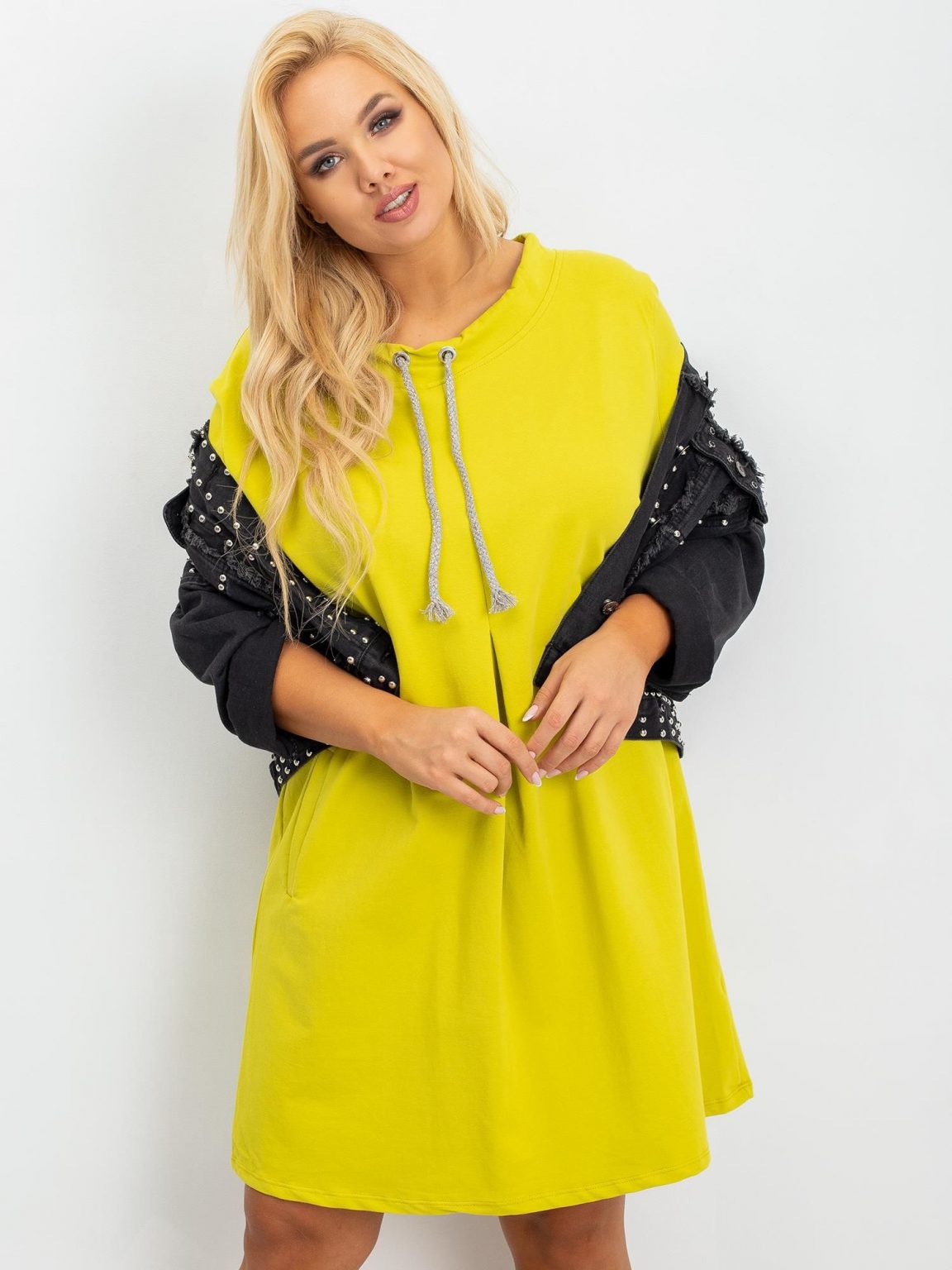 Limonkowa tunika plus size Alexa