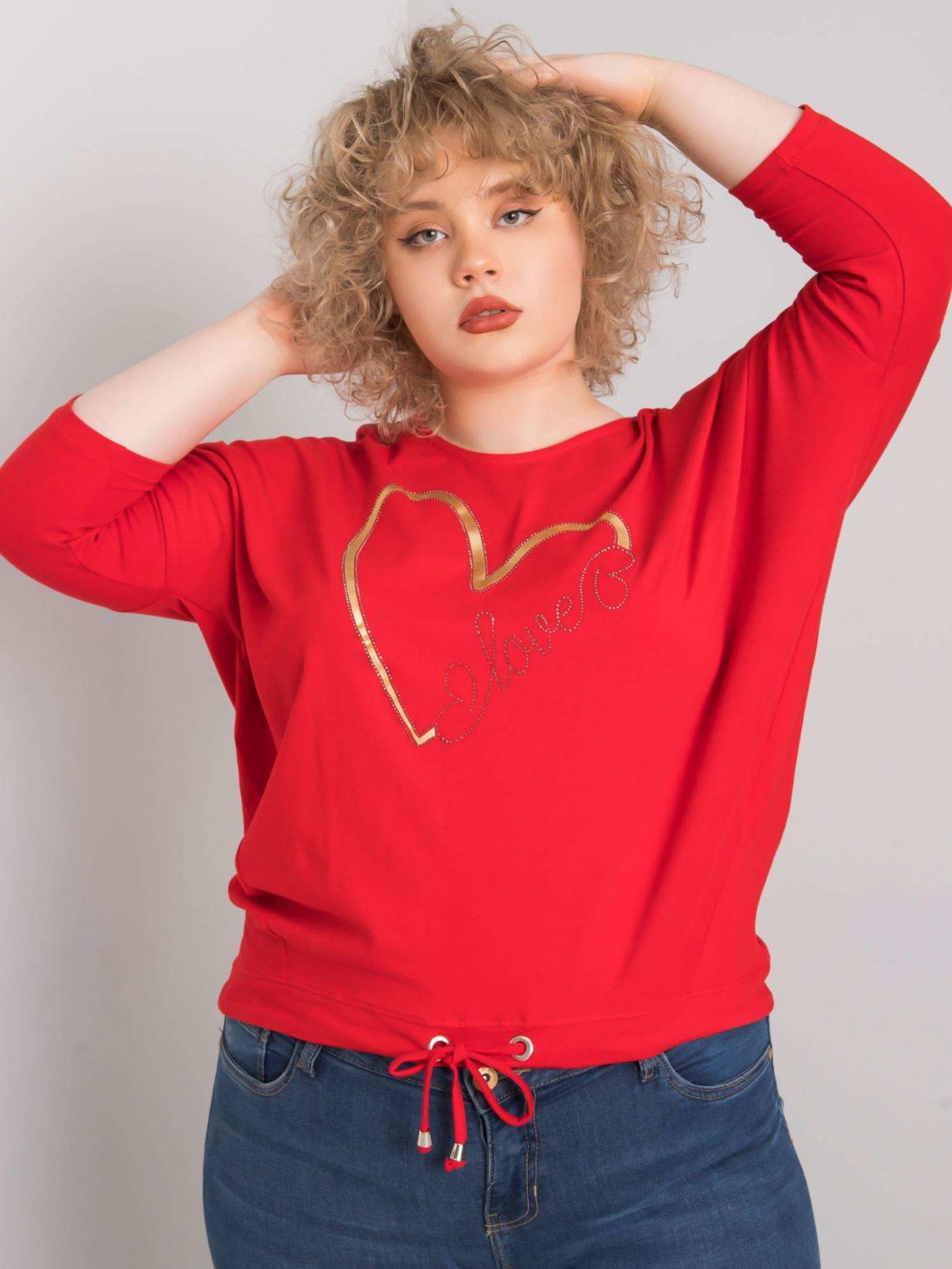 Czerwona bluzka plus size Adah