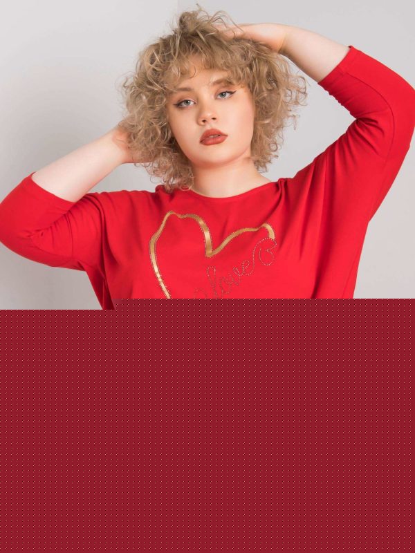 Czerwona bluzka plus size Adah