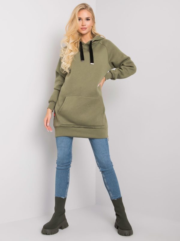 Khaki ocieplana bluza kangurka Riley