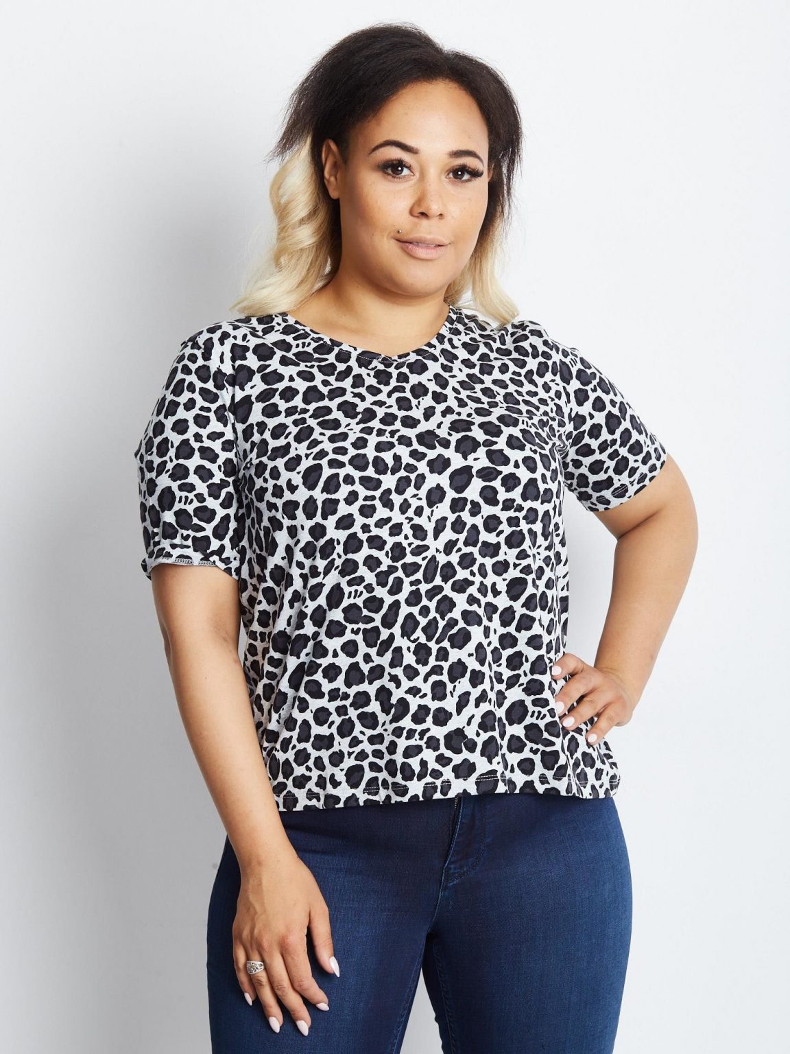 Szary t-shirt plus size Frequent