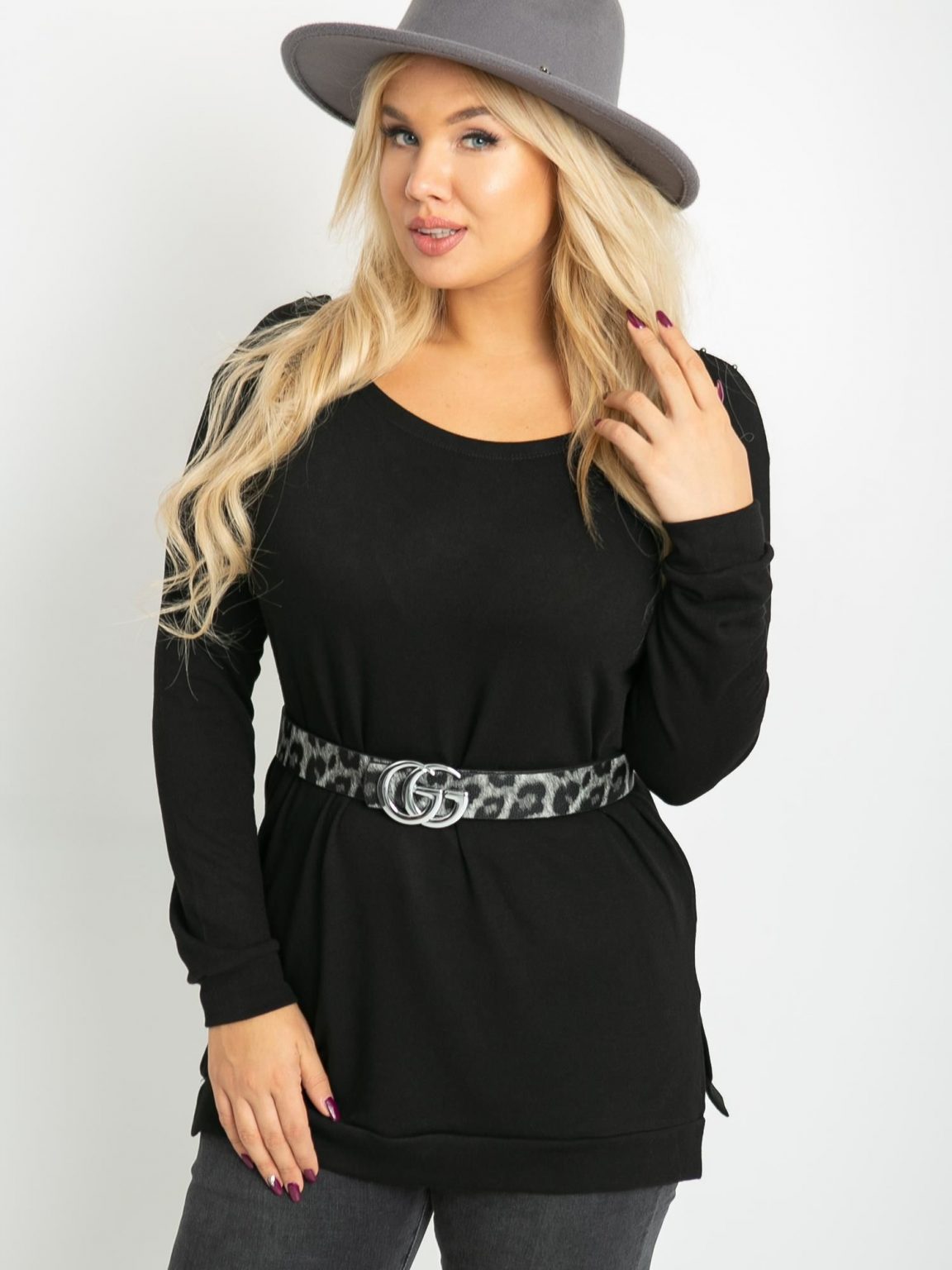 Czarna bluzka plus size Alexa