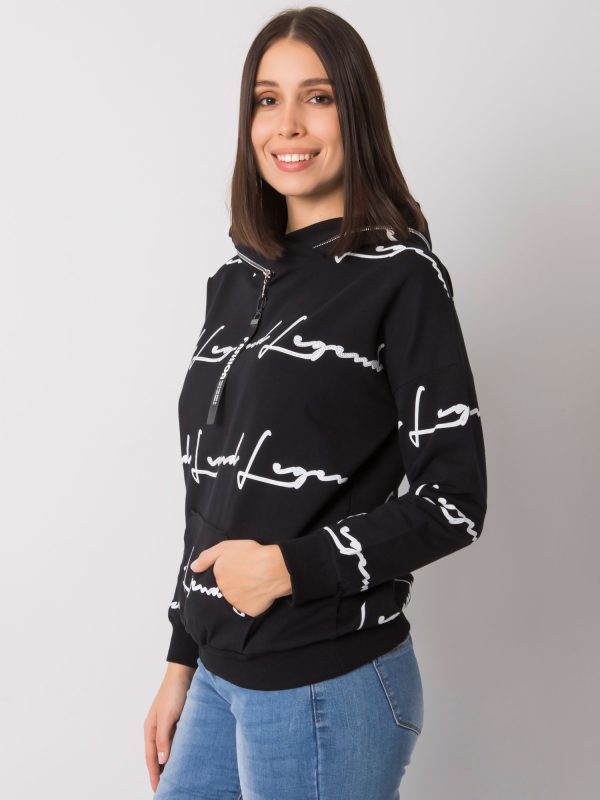 Czarna bluza plus size z kieszenią Jossy