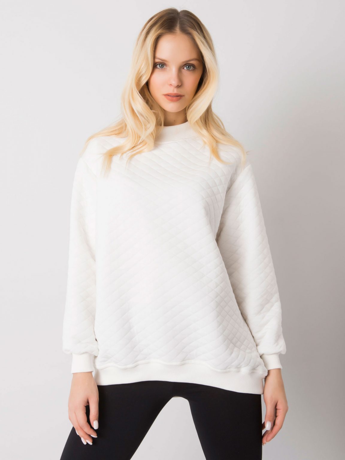 Ecru bluza pikowana Chloe