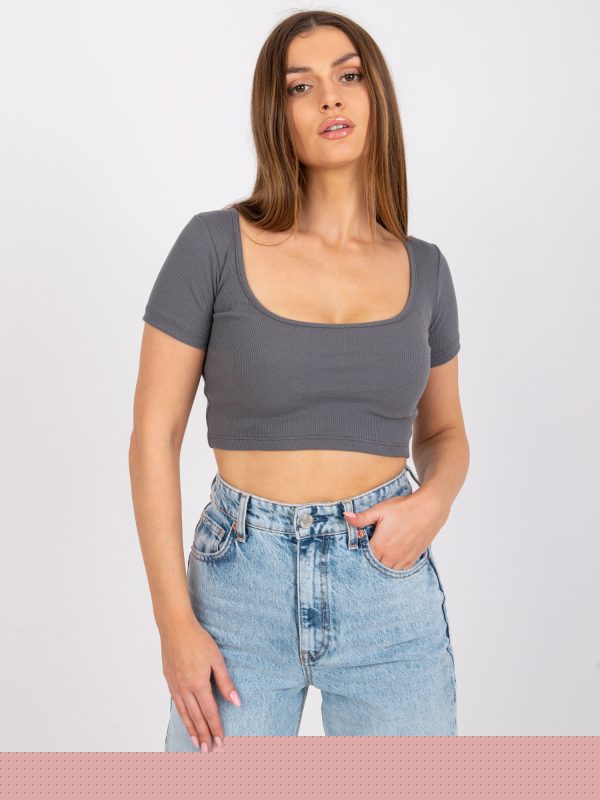 Ciemnoszary top w prążek Montreal RUE PARIS