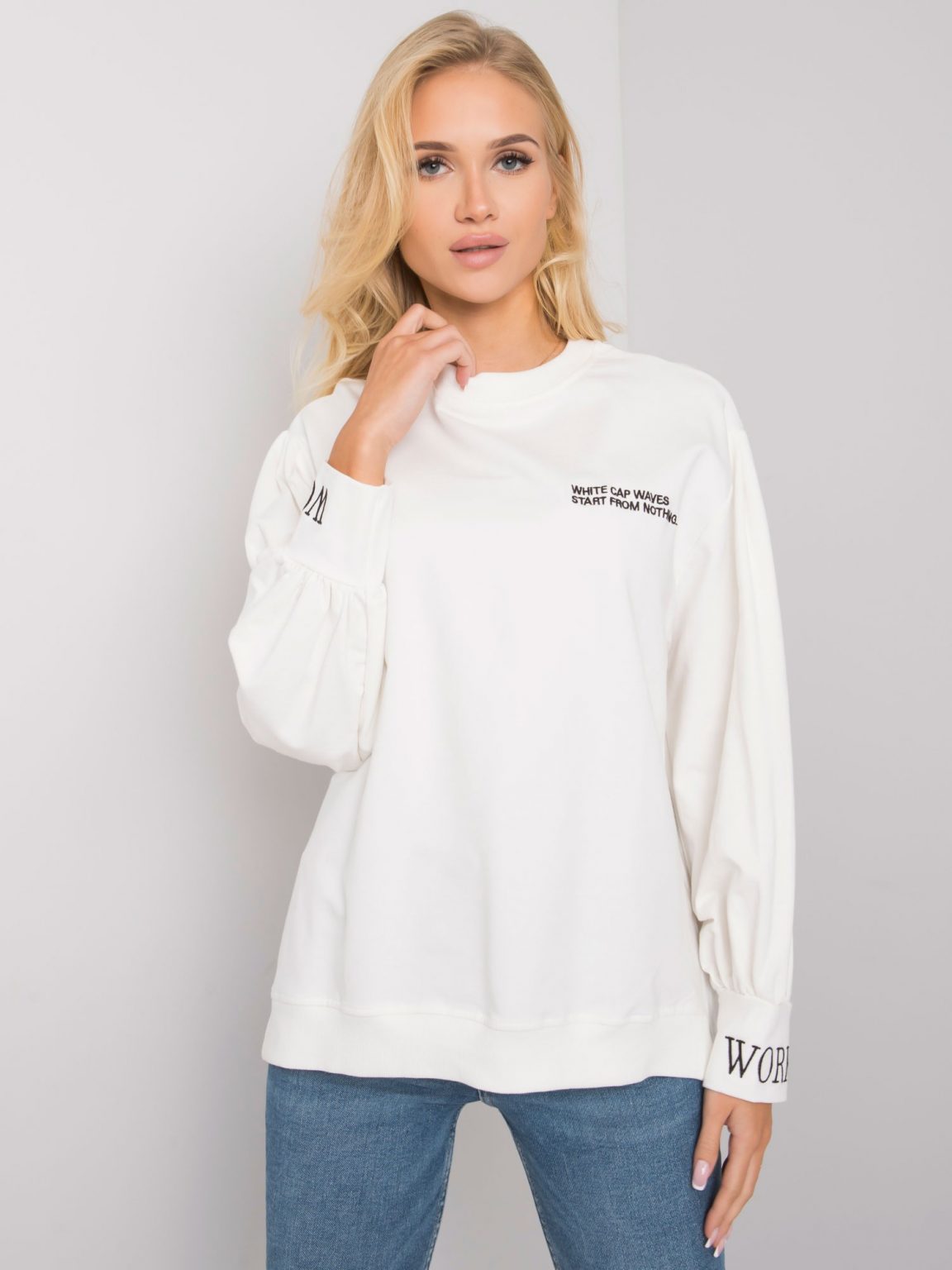 Ecru bluza bez kaptura Laylin