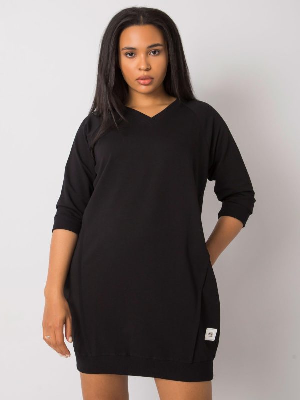 Czarna bawełniana sukienka plus size Karissa