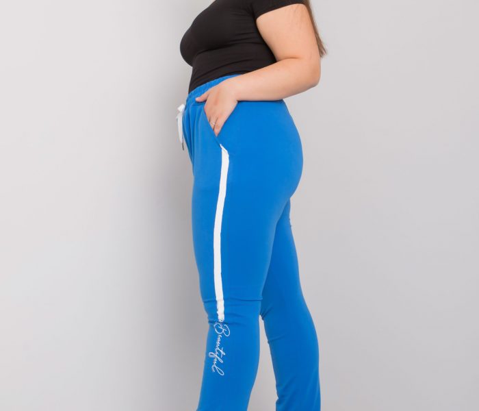 Hurtownia Niebieskie spodnie dresowe plus size z nadrukiem Abelia