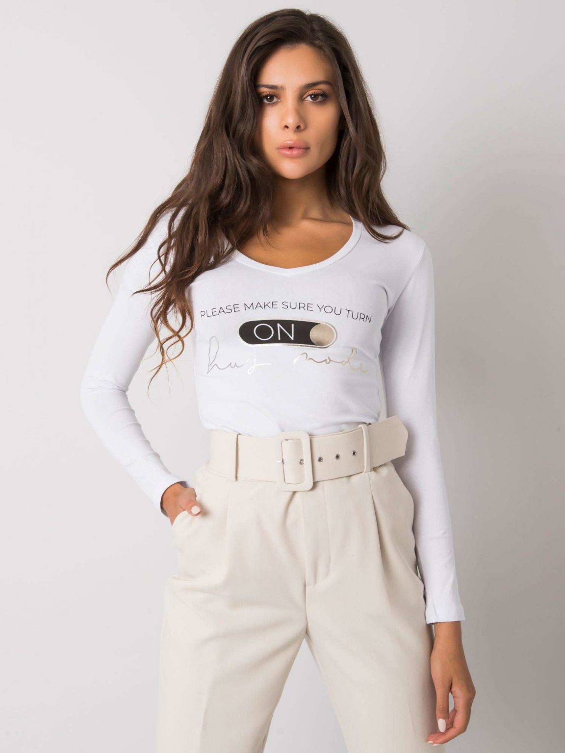 Biała bluzka longsleeve Athia
