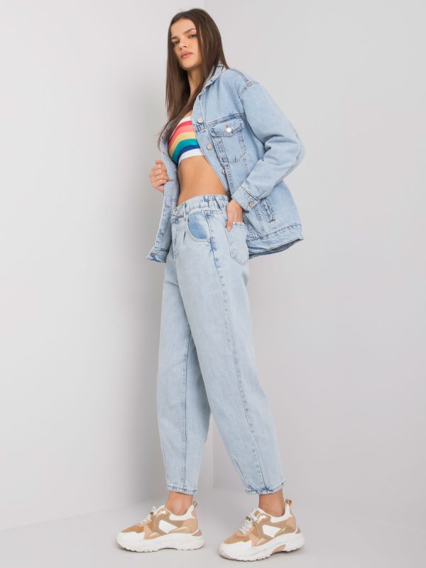 Jasnoniebieskie spodnie jeansowe mom Juney