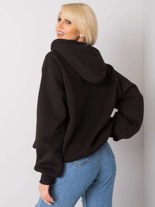 Czarna ocieplana bluza dresowa Dina