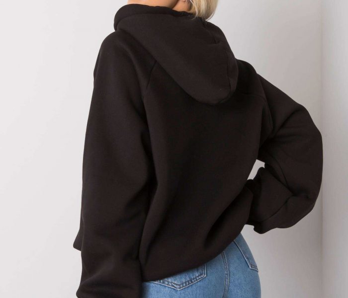 Hurtownia Czarna ocieplana bluza dresowa Dina