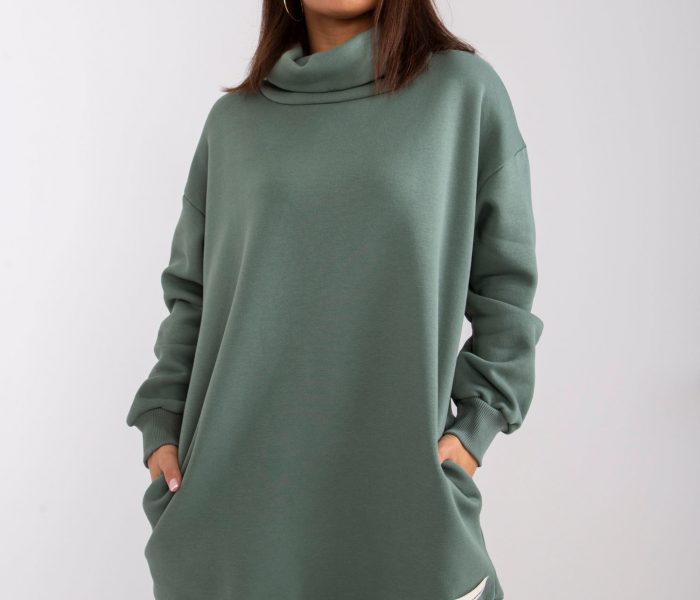 Hurtownia Zielona bluza dresowa bez kaptura Jenny