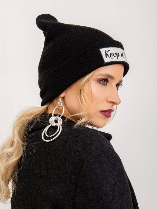 BSL Czarna czapka z naszywką