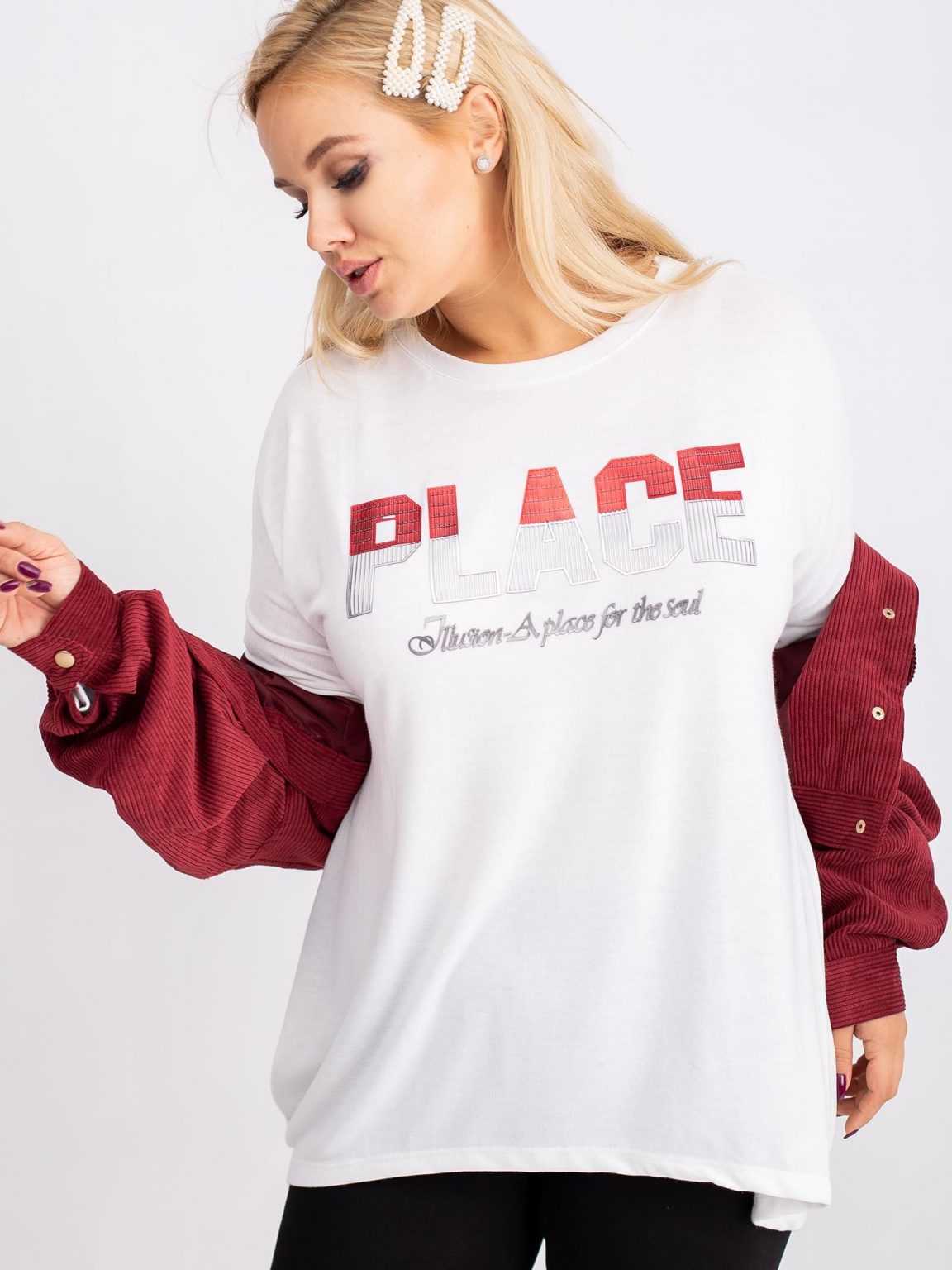 Biała bluzka plus size Gracie