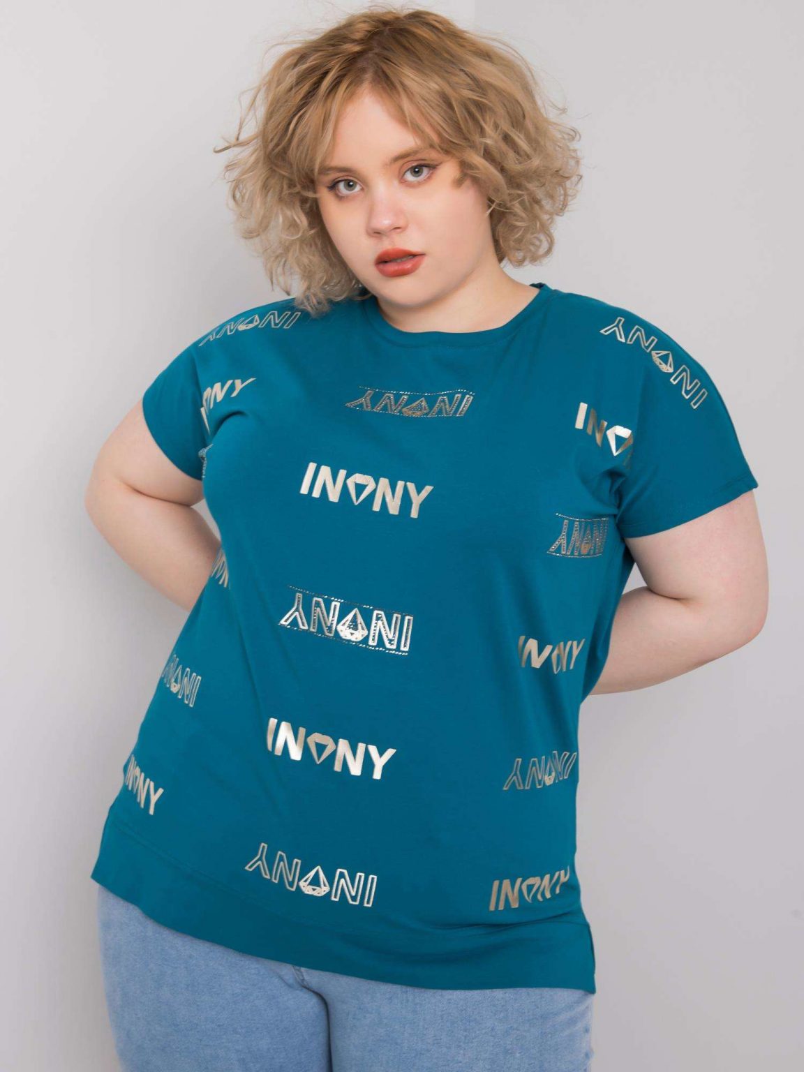 Morska bluzka plus size z bawełny Mallory
