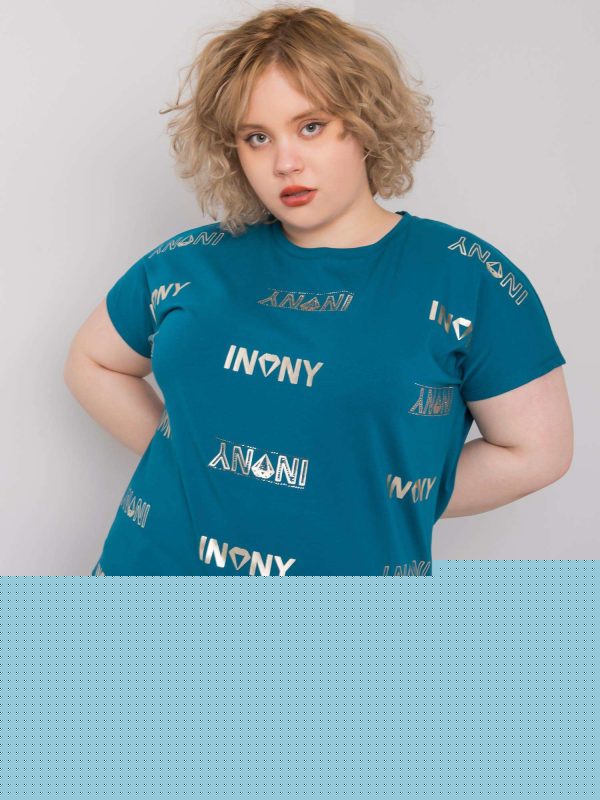 Morska bluzka plus size z bawełny Mallory