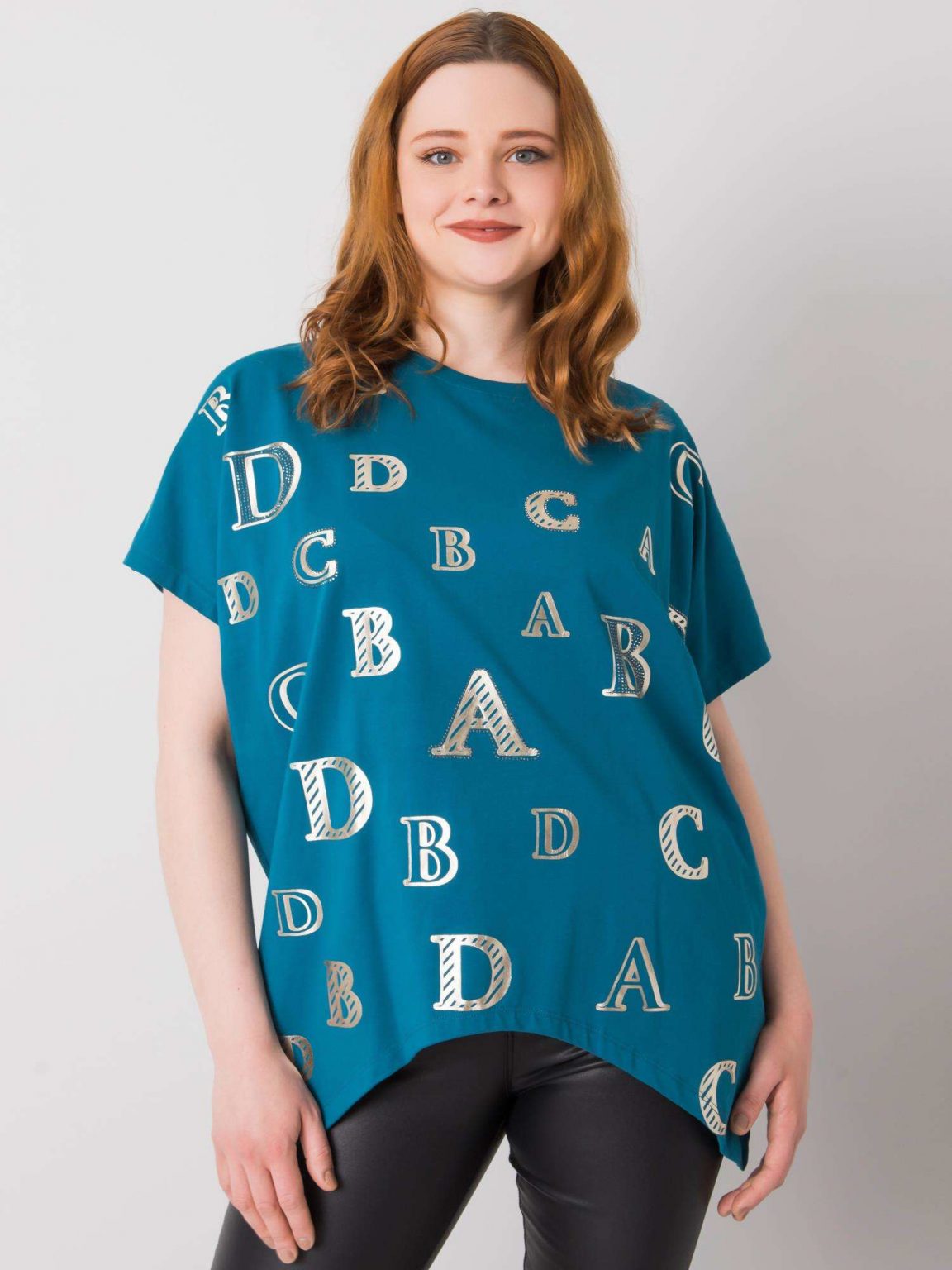 Morska bluzka plus size Sabina