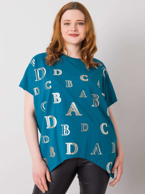 Morska bluzka plus size Sabina