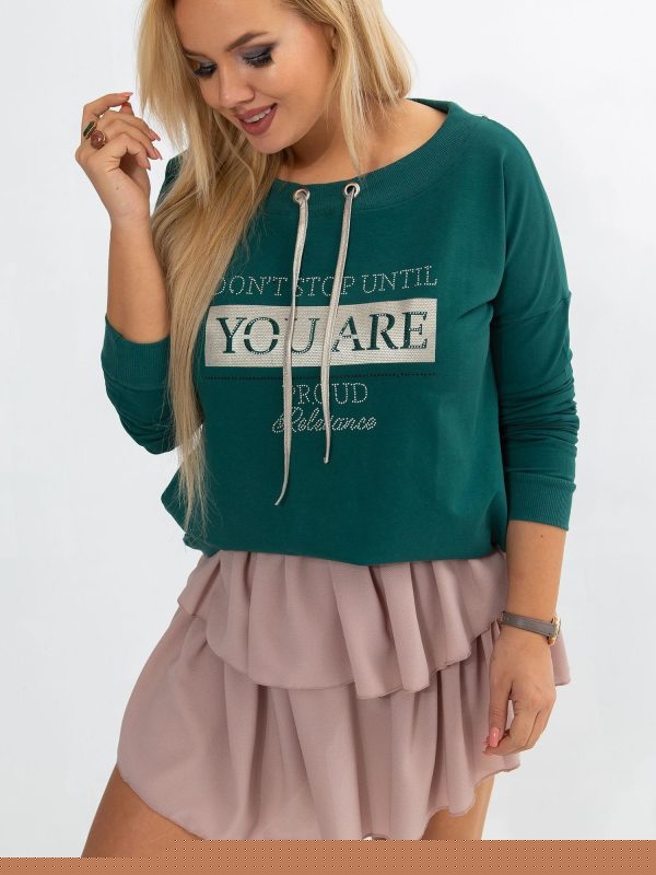 Ciemnozielona bluza plus size Twinkle