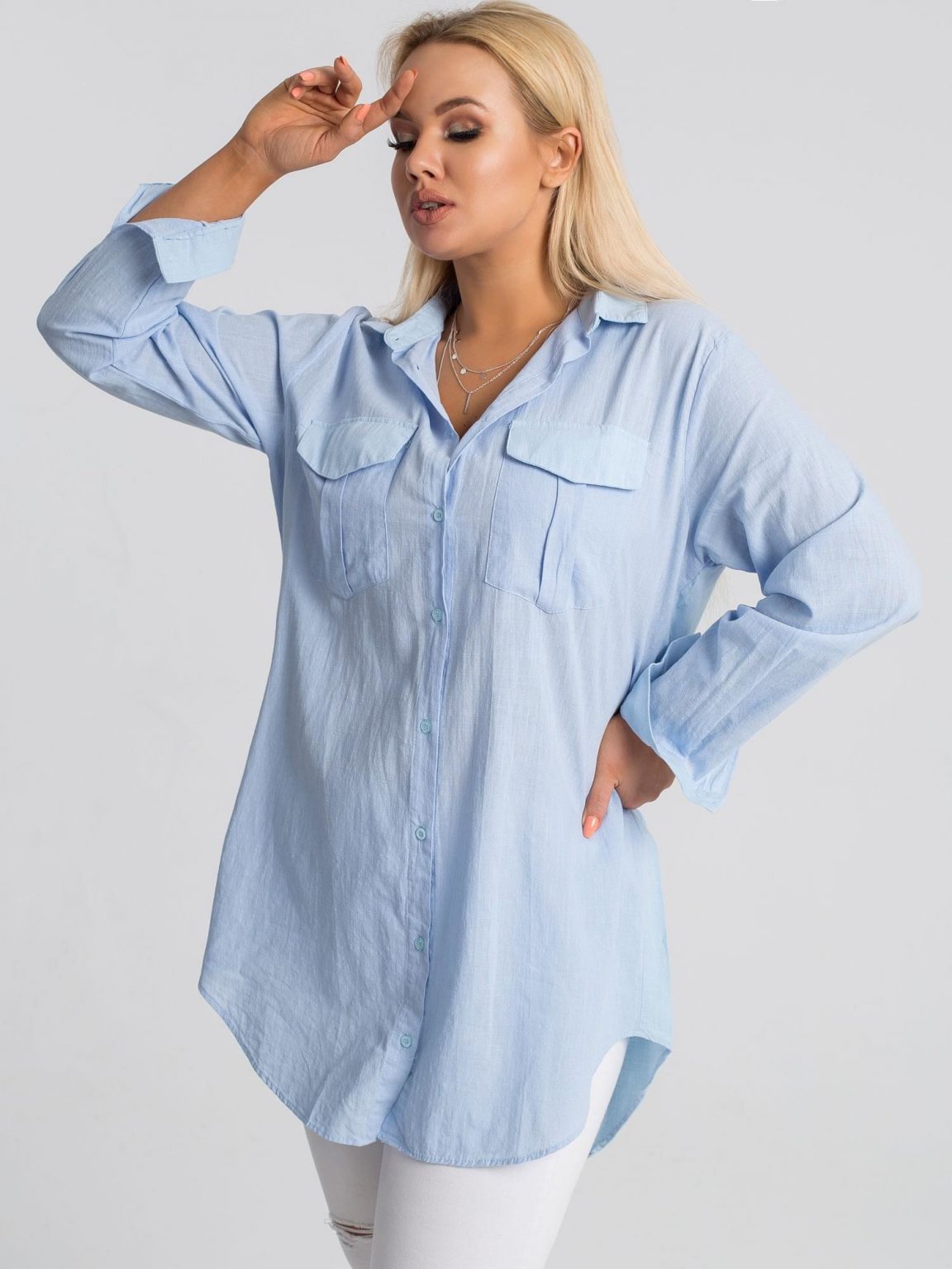 Jasnoniebieska koszula plus size Miranda RUE PARIS