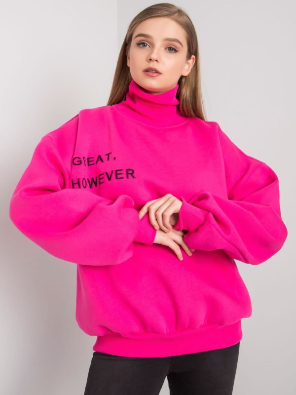 Fuksjowa ocieplana bluza oversize Kelly
